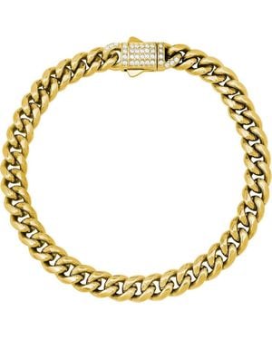 Steeltime Stone Accent Curb Chain Bracelet - Metallic