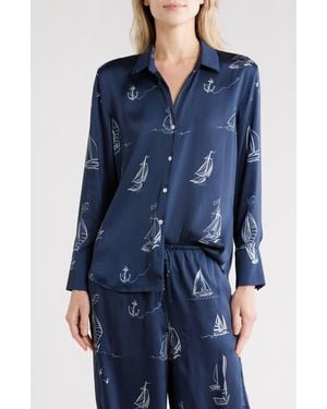 Rails Ledger Sailboat Button-Up Shirt - Blue