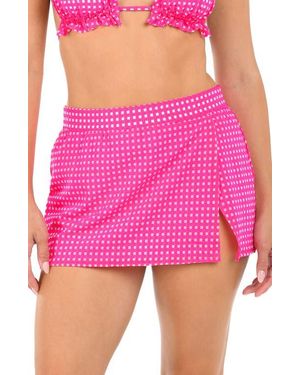 Citrus Picnic Split Cover-Up Skirt - Pink