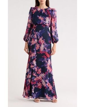 Eliza J Long Sleeve Maxi Dress - Purple