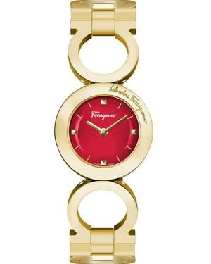 Ferragamo Salvatore Gancini Buckle Bracelet Watch, 28Mm - Red