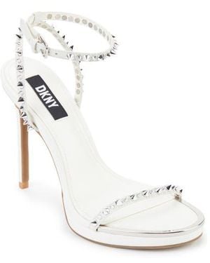 DKNY Dacia Ankle Strap Stiletto Sandal - White
