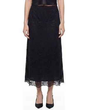 Love By Design Antonia Lace Midi Skirt - Black