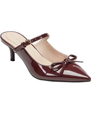 Bandolino Moss Patent Kitten Heel Mule - Brown