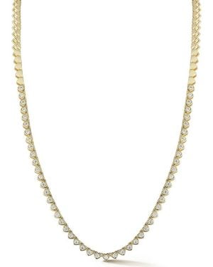 Glaze Jewelry Heart Cubic Zirconia Tennis Necklace - Metallic