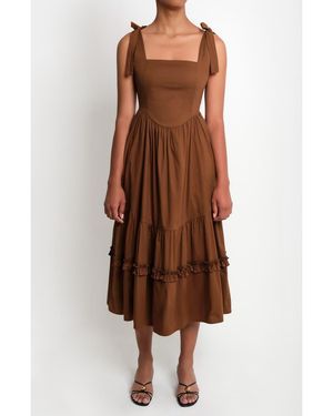 The Lulo Project New Quibdo Midi Sundress - Brown