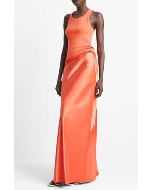 Vince Satin Maxi Skirt - Orange
