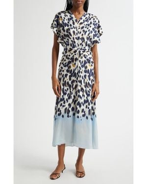 A.L.C. Rem Dot Print A-Line Dress - Blue
