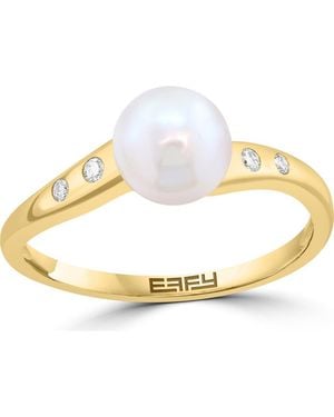 Effy Freshwater Pearl & Diamond Ring - Metallic