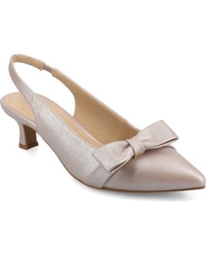 Journee Collection Paloma Slingback Pump - White