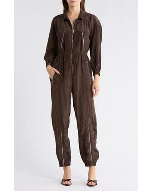 A.L.C. Gavin Taffeta Jumpsuit - Brown