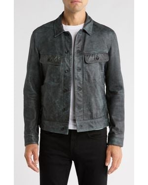 John Varvatos Owen Leather Jacket - Black