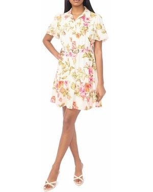 Cece Belted Shirtdress - Multicolor