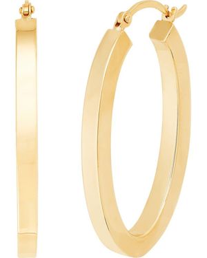 Frankie & Zoe Square Tube Oval Hoop Earrings - Green