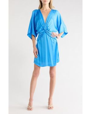 Young Fabulous & Broke Arden Drape Satin Dress - Blue
