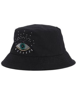 Kurt Geiger Evil Eye Embellished Bucket Hat - Black