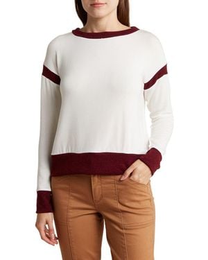 Go Couture Spring Varsity Long Sleeve Top - White