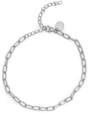 CANDELA JEWELRY Sterling Oval Link Bracelet - White