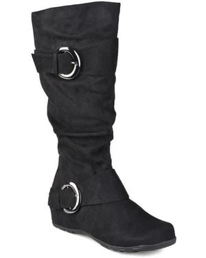 Journee Collection Journee Jester Extra Wide Calf Side Buckle Tall Boot - Black