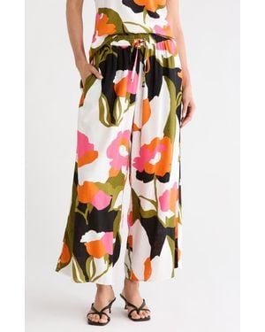 Vince Camuto Crop Linen Blend Pants - Multicolor