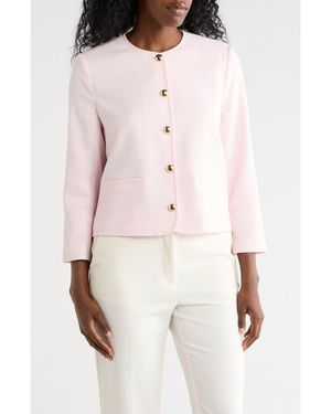 Nordstrom Rack Textured Collarless Jacket - Pink