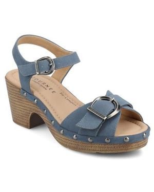 Journee Collection Sisilia Ankle Strap Platform Sandal - Blue