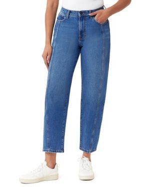 Kensie High Waist Ankle Barrel Leg Jeans - Blue