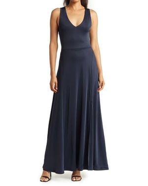 Love By Design Geneva V-Neck Sleeveless Maxi Dress - Blue