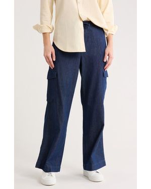 Tailor Vintage Lightweight Cotton Cargo Pants - Blue