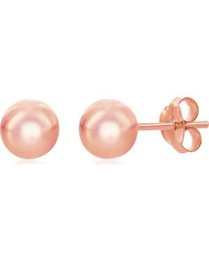 Simona 14K Plated Sterling 6Mm Ball Stud Earrings - Pink