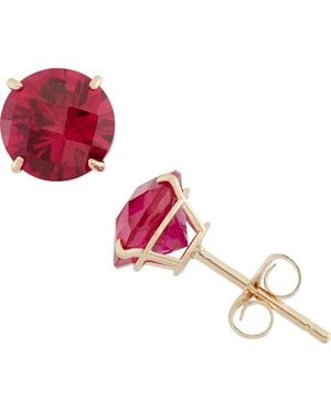 FZN Amethyst Stud Earrings - Pink