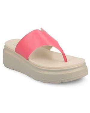 Journee Collection Carah Platform Wedge Sandal - Pink