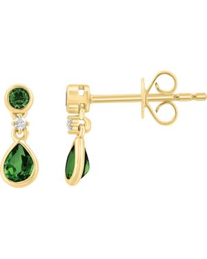 Effy Plated Sterling Stone & Diamond Drop Earrings - Metallic