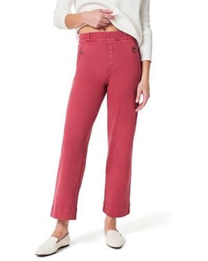 Spanx Stretch Twill Wide Leg Crop Pants - Red