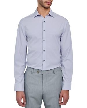 W.r.k. Slim Fit Broken Stripe Print Recycled Performance Stretch Dress Shirt - Blue