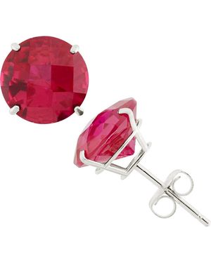 FZN 10K Solitaire Stud Earrings - Red