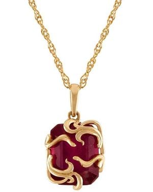 FUZION CREATIONS Gemstone Pendant Necklace - Red