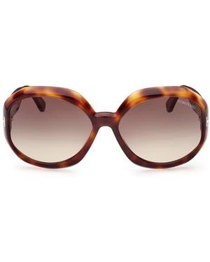 Tom Ford Georgia-02 62Mm Gradient Oversize Round Sunglasses - Brown