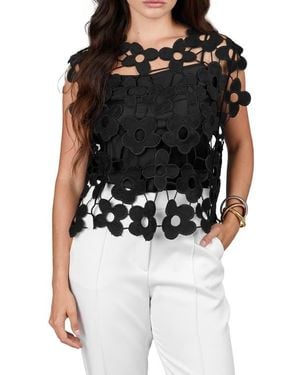 Saachi Floral Lace Vest - Black