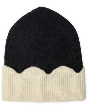 Saachi Scallop Trim Beanie - Black