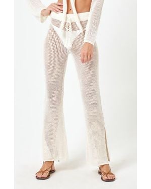 LSPACE Los Cabos Open Stitch Cover-Up Sweater Pants - White