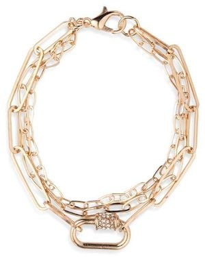 Nordstrom Rack Caribiner Pavé Cz Multi Layer Bracelet - Metallic