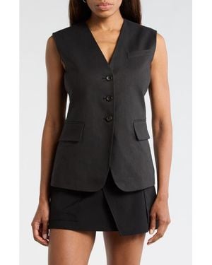 A.L.C. Noa Linen Blend Vest - Black