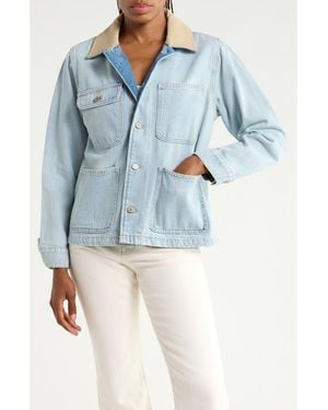 Lucky Brand Canvas Collar Denim Barn Jacket - Blue