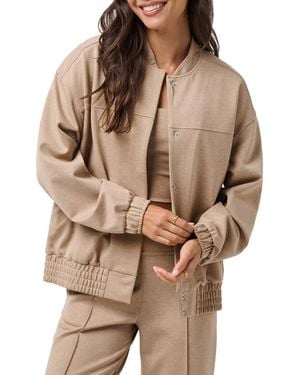 Travis Mathew Friday Ponte Bomber Jacket - Brown