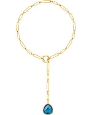 Gabi Rielle Quartz Lariat Necklace - Metallic