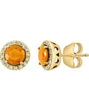 Effy Diamond & Citrine Stud Earrings - Metallic
