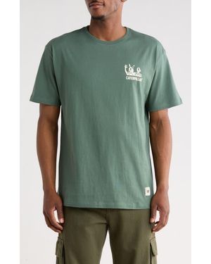 CAT WWR Relaxed Work Together Cotton Graphic T-Shirt - Green