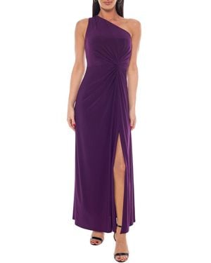 Marina One-Shoulder Front Twist A-Line Gown - Purple