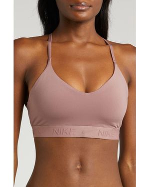Nike Indy Light Support Padded Adjustable Sports Bra - Brown